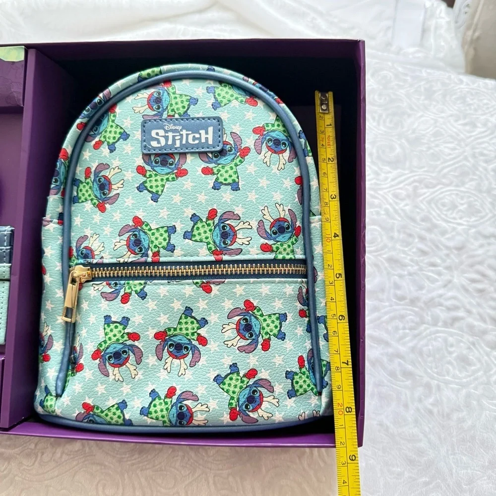 Disney Stitch Mini Backpack 3-Piece Gift Set NWT | Backpack Wallet Keychain